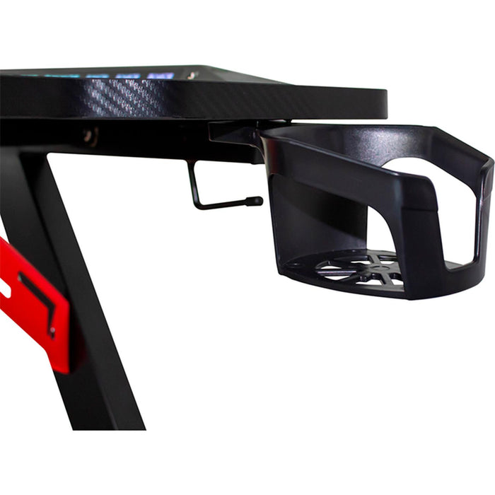 Escritorio Xzeal Gamer Rgb, Metal, Fib Carb, Hub Usb 125x65 (Xzdesg1b)