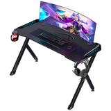 Escritorio Xzeal Gamer Rgb, Metal, Fib Carb, Hub Usb 125x65 (Xzdesg1b)