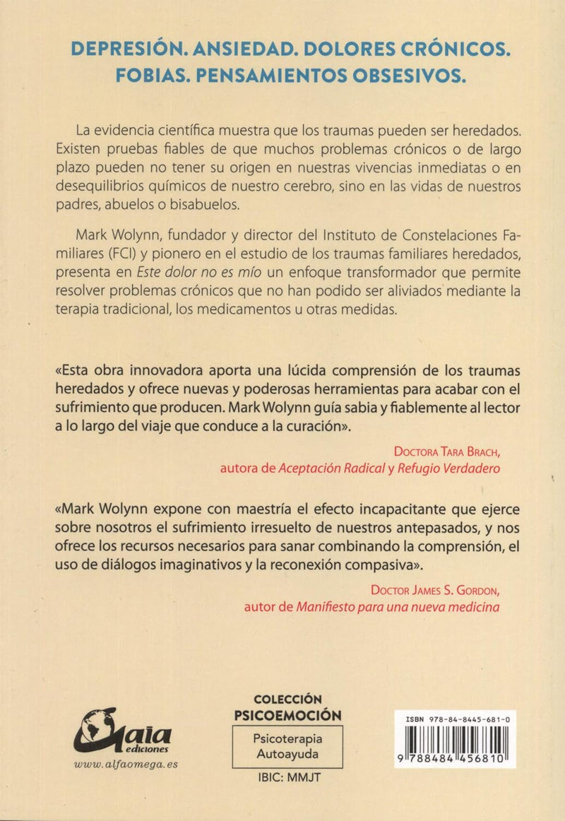 Este Dolor No Es Mío De Mark Wolynn Gaia Ediciones Tapa blanda - ENVIO GRATIS