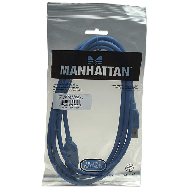 Extensión De Cable Usb V3.0 Manhattan 2 Metros Azul 322379