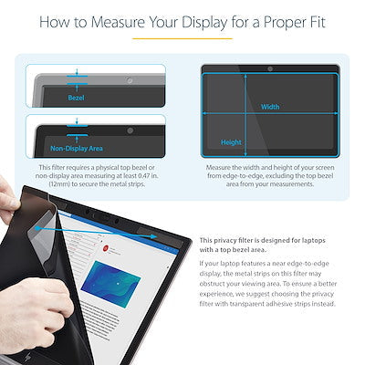 Filtro De Privacidad Para Laptop De 15.6 - Protector Filtro De Seguridad Para Pantalla De Laptop - Reduce Luz Azul 16:9 - Startech.Com Modelo Privscnlt15