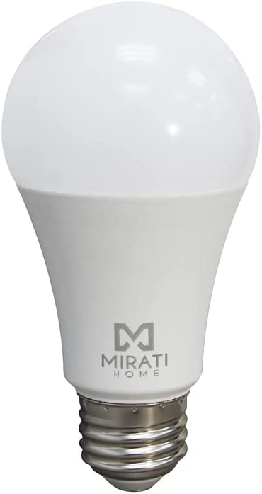 Foco inteligente mirati home mfw1. Luz cálida y fría 2700k - 7000k, conectividad wi-fi, compatible con alexa y google home, e26, e27, consumo 10w.