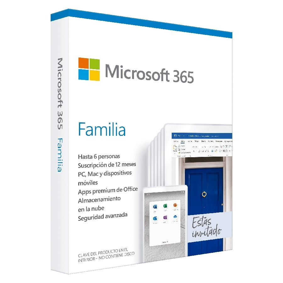 Fpp Microsoft 365 Family Idioma Español Suscripcin Anual, Uso No Comercial, 6 Usuarios 3 Disp