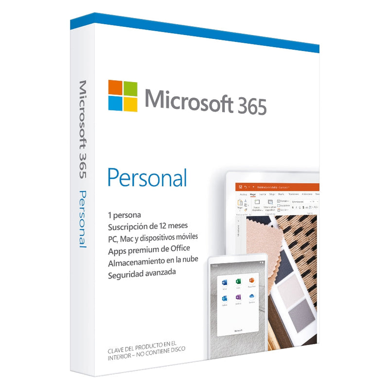 Fpp Microsoft 365 Personal Idioma Español Suscripción Anual, Para Uso No Comercial 1 Usuario - 3 Dispositivos - 1 Tb En One Drive
