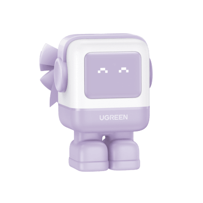 Cargador RobotGaN de 65W Serie UNO - 3 Puertos de Carga Rápida - 2 USB-C - 1 USB-A - PD 3.0 - QC 4.0 - Carga Inteligente - Tecnología GaN II - Zapato Magnético Extraíble - Carcasa Ignífuga - Pantalla LED