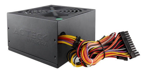 Fuente De Poder Acteck Af-B600p 600w 2 Sata 24 Pines Negro Es-05003