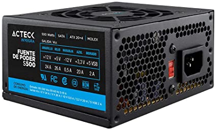 Fuente De Poder Acteck Blazar Evo Fs500E Sfx 500W Negro Es-05002E