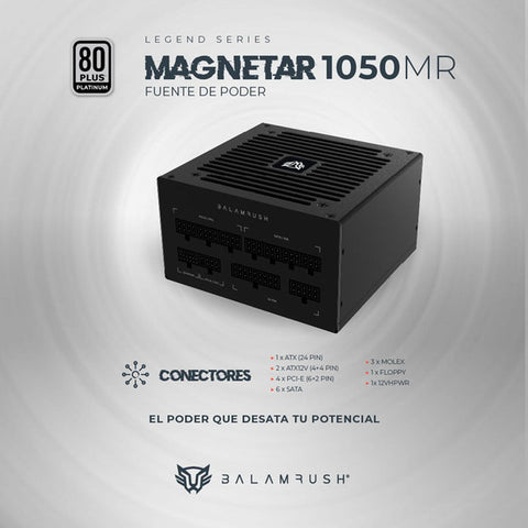 Fuente De Poder Balam Rush Atx 3 1050W 80 Plus Platinum Modular Negro