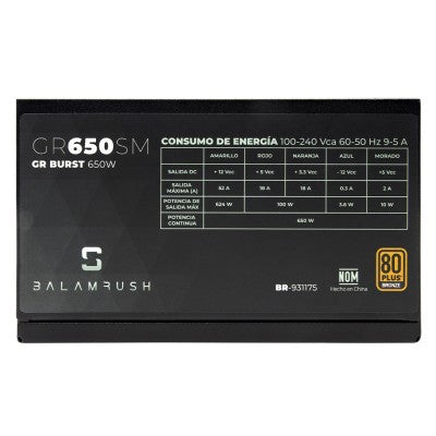 Fuente De Poder Balamrush 650w 80plus Bronze Semimodular Rgb Br-931175