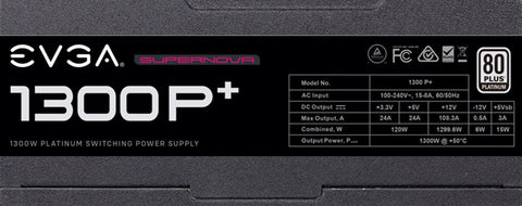 Fuente De Poder Evga 220-Pp-1300-X1 Supernova 1300w P+80+ Full Modular