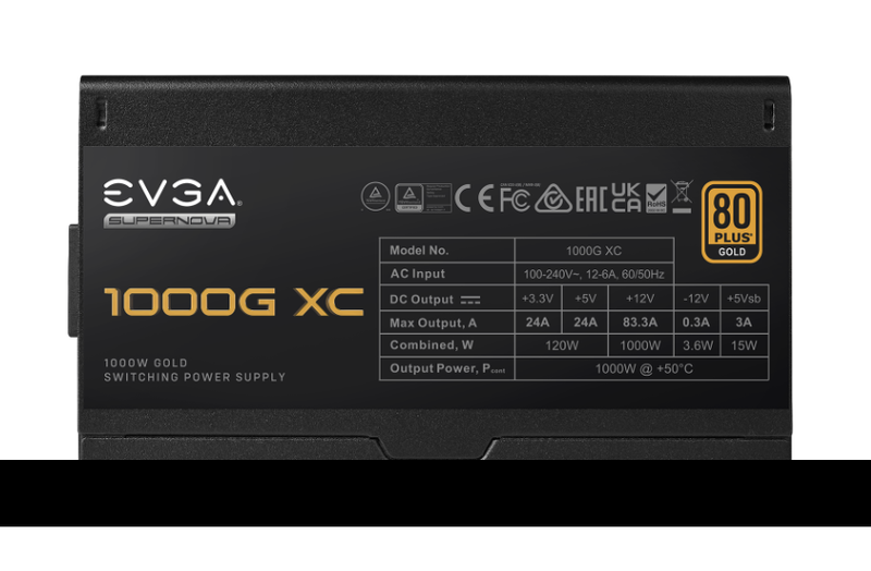 Fuente De Poder Evga 520-5G-1000-K1 1000W Gold Xc Modular Atx 3.0 520-5G-1000-K1