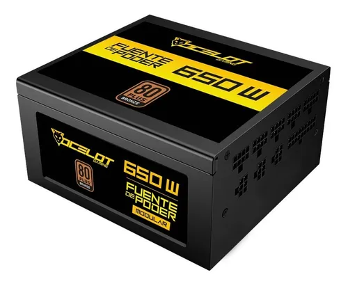 Fuente De Poder Ocelot Gaming Atx 650W Modular Certificación 80 Bronce