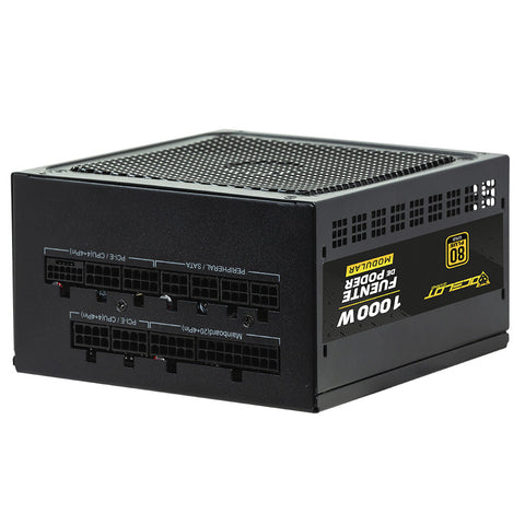 Fuente de poder Ocelot Gaming OPS1000. Formato ATX, 1000 Watts de potencia, Modular, certificación  80+ Gold.