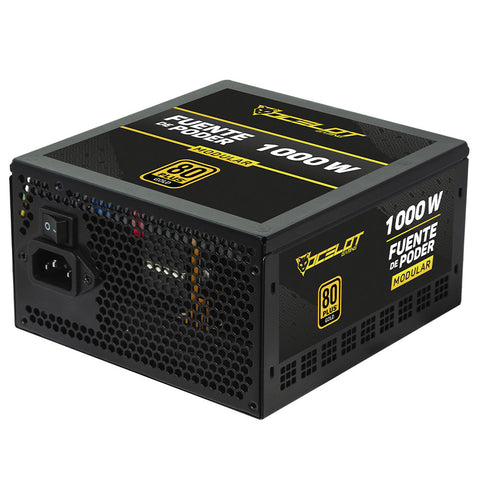 Fuente de poder Ocelot Gaming OPS1000. Formato ATX, 1000 Watts de potencia, Modular, certificación  80+ Gold.