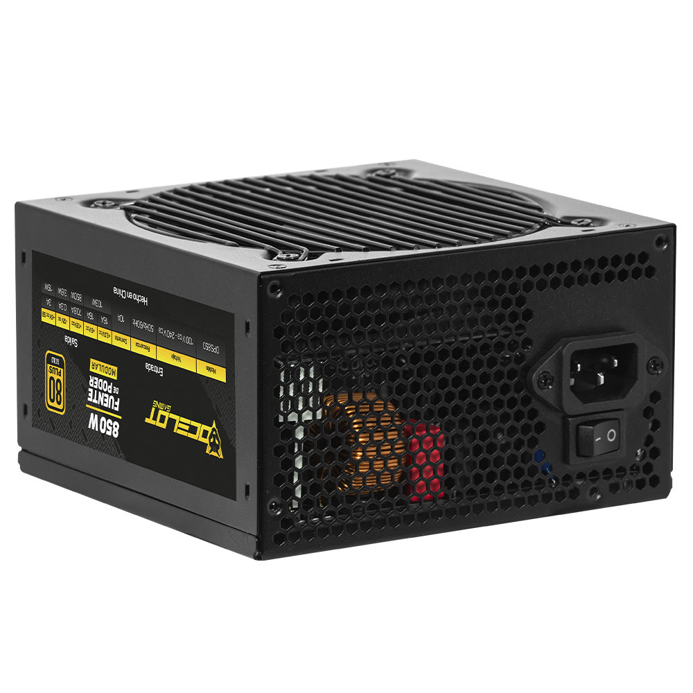 Fuente de poder Ocelot Gaming OPS850. Formato ATX, 850 Watts de potencia, Modular, certificación  80+ Gold.