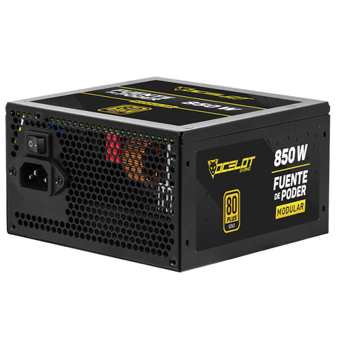 Fuente de poder Ocelot Gaming OPS850. Formato ATX, 850 Watts de potencia, Modular, certificación  80+ Gold.