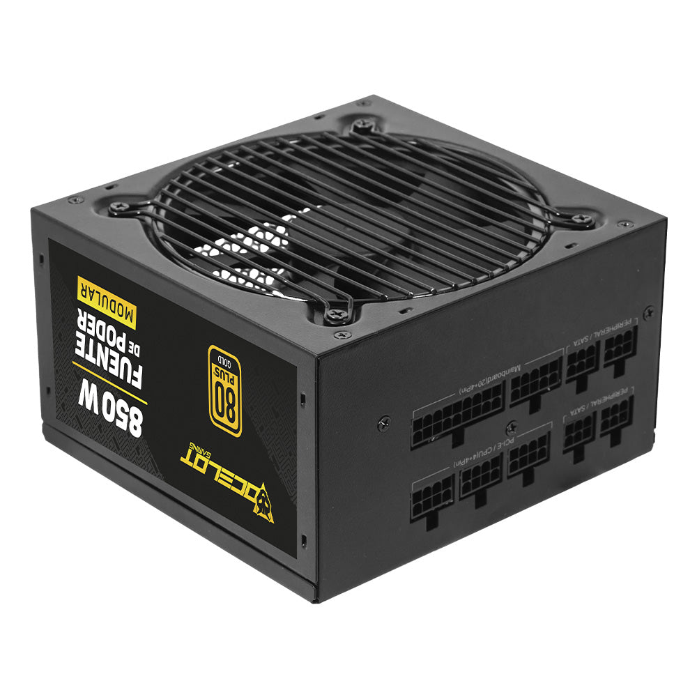 Fuente de poder Ocelot Gaming OPS850. Formato ATX, 850 Watts de potencia, Modular, certificación  80+ Gold.