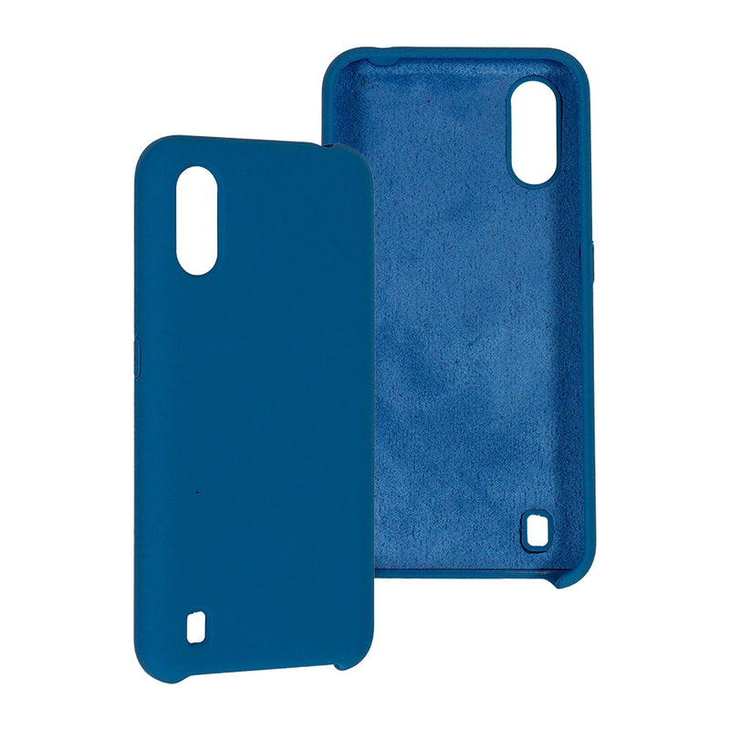 Funda Ghia De Silicon Color Azul Con Mica Para Samsung A01