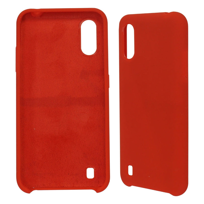 Funda Ghia De Silicon Color Rojo Con Mica Para Samsung A01