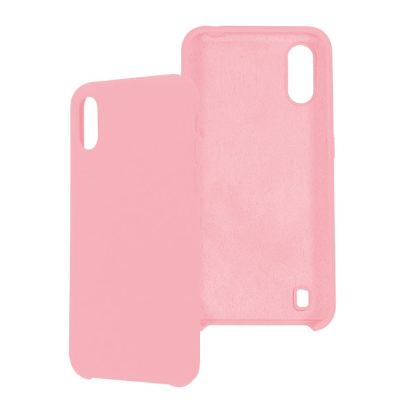 Funda Ghia De Silicon Color Rosa Con Mica Para Samsung A01