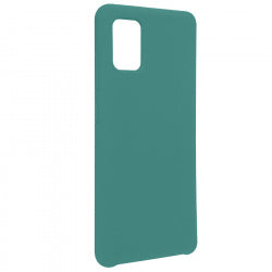 Funda Ghia De Silicon Color Verde Con Mica Para Samsung A51s