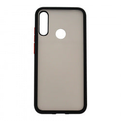 Funda Ghia Humo Semitransparente,  Borde Negro Con Mica Para Huawei Y6s