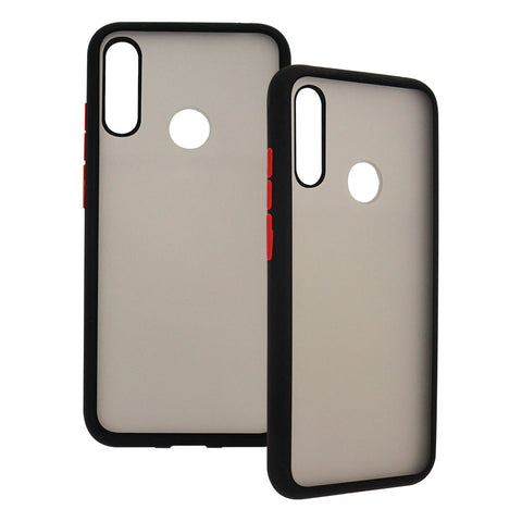 Funda Ghia Humo Semitransparente,  Borde Negro Con Mica Para Huawei Y6s