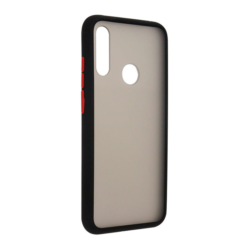 Funda Ghia Humo Semitransparente, Borde Negro Con Mica Para Huawei Y6 2019