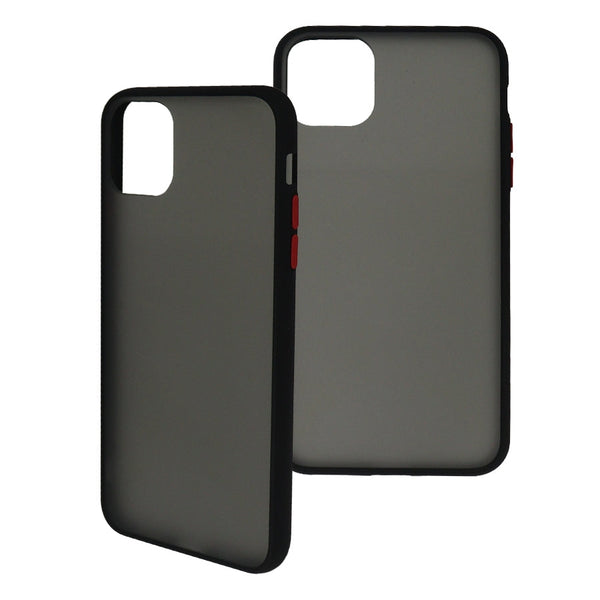 Funda Ghia Humo Semitransparente Borde Negro Con Mica Para Iphone 11 Pro Max