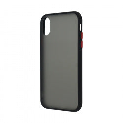 Funda Ghia Humo Semitransparente, Borde Negro Con Mica Para Iphone Xr
