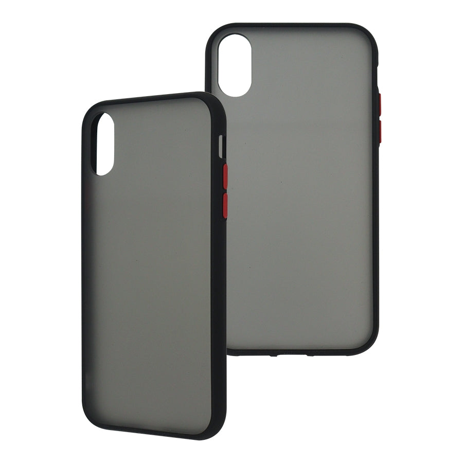 Funda Ghia Humo Semitransparente, Borde Negro Con Mica Para Iphone Xr