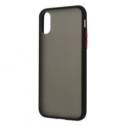 Funda Ghia Humo Semitransparente, Borde Negro Con Mica Para Iphone Xs Max