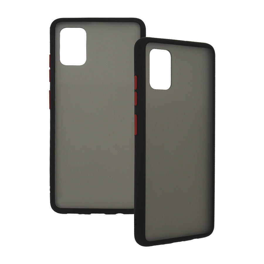 Funda Ghia Humo Semitransparente, Borde Negro Con Mica Para Samsung A51s