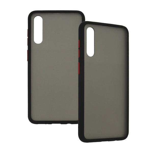 Funda Ghia Humo Semitransparente, Borde Negro Con Mica Para Samsung A30s