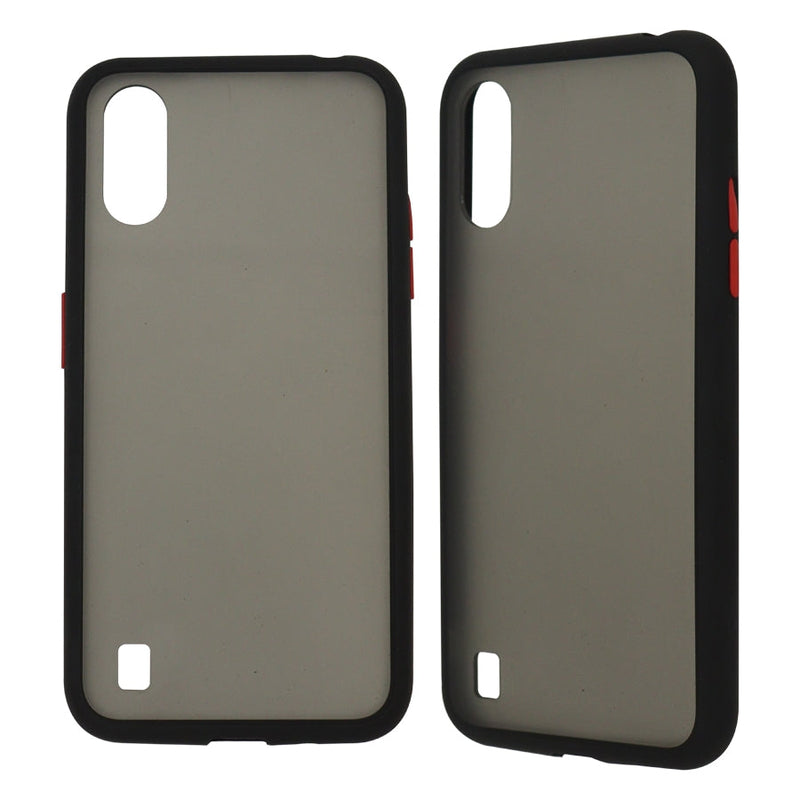 Funda Ghia Humo Semitransparente, Borde Negro Con Mica Para Samsung A01