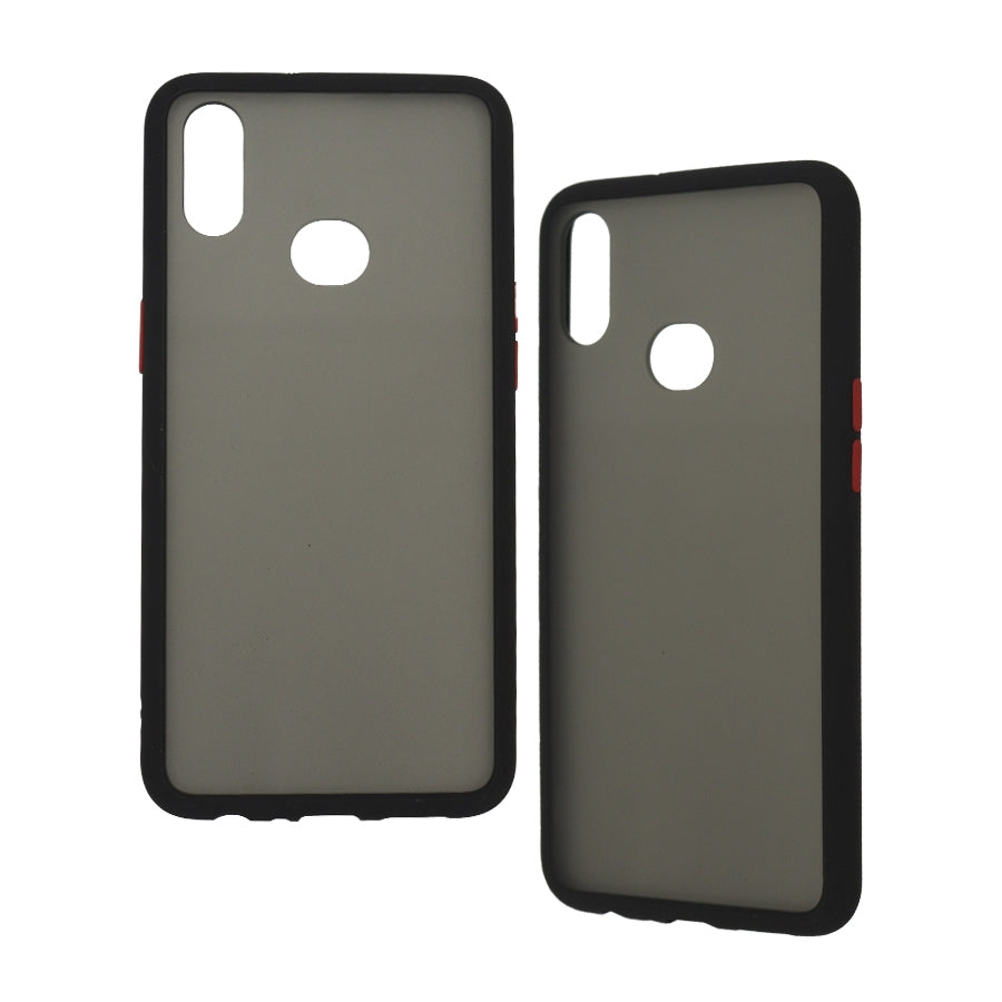 Funda Ghia Humo Semitransparente, Borde Negro Con Mica Para Samsung A10s