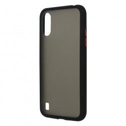 Funda Ghia Humo Semitransparente, Borde Negro Con Mica Para Samsung A01