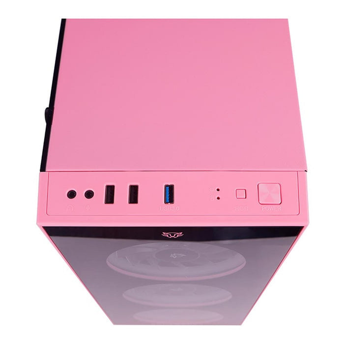 Gabinete Balamrush Dragonfly Rosa Atx-Matx 3fan Rgb Usb 3.0 Br-932806
