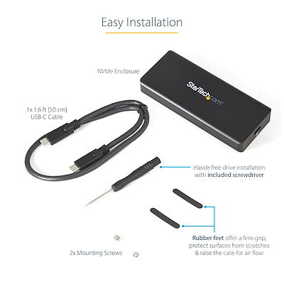 Gabinete Externo M.2 Nvme Para Ssd Pcie - Aluminio - Ip67 Resistente Al Agua, Polvo - Sólido - Usb-C 3.1 Gen 2 (10gbps) (M2e1bru31c) - Startech.Com Modelo M2e1bru31c