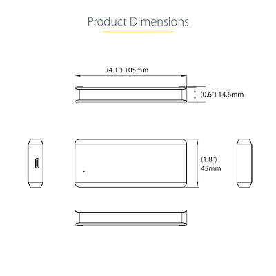 Gabinete Externo M.2 Nvme Para Ssd Pcie - Aluminio - Ip67 Resistente Al Agua, Polvo - Sólido - Usb-C 3.1 Gen 2 (10gbps) (M2e1bru31c) - Startech.Com Modelo M2e1bru31c