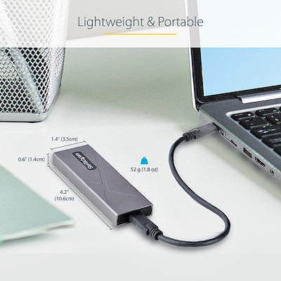 Gabinete Externo Usb-C 10gbps A Nvme M.2 O Ssd M.2 Sata Sin Herramientas Para Ssd M.2 Ngff Pcie, Sata De Aluminio - Cables Usb C O Usb-A – 2230, 2242, 2260, 2280 - Startech.Com Modelo M2-Usb-C-Nvme-Sata
