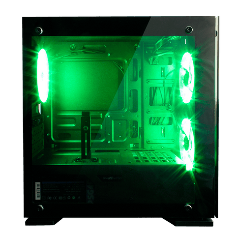 Gabinete Game Factor Micro Atx, 3 Vent 120mm Rgb, Cristal Sin Fuente Csg550