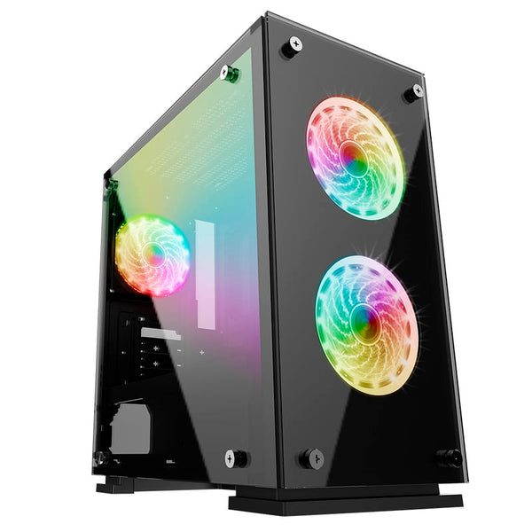 Gabinete Game Factor Micro Atx, 3 Vent 120mm Rgb, Cristal Sin Fuente Csg550