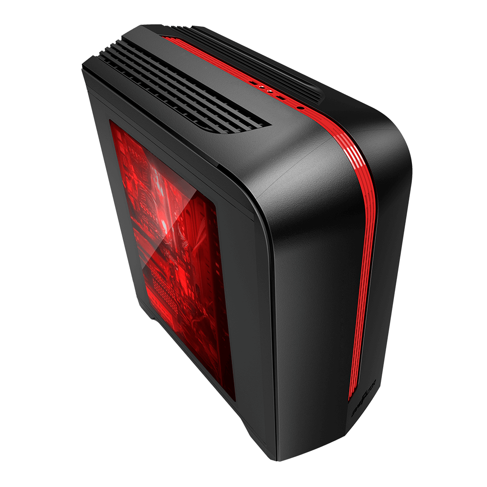 Gabinete Game Factor Rojo Matx Usb 3.0, 2 Vent 120mm Sin Fuente Csg500-Rd
