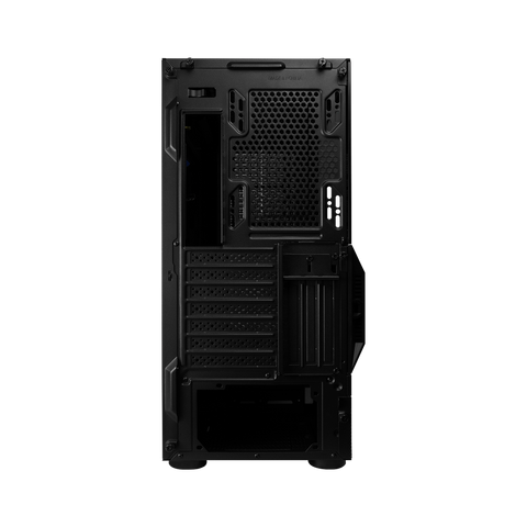 Gabinete Gamer Game Factor Csg800 Atx Lateral Modular Interactivo Rgb Con Ventana Usb3.0,  Sin Fte Negro