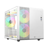 Gabinete Gamer Micro Torre Gi930, Panel Izquierdo Cristal, Blanco, BR-936040