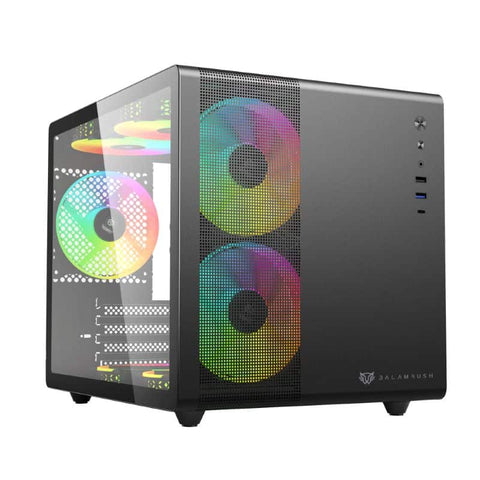 Gabinete Gamer Micro torre Gi930, Panel Izquierdo Cristal, Negro BR-936033