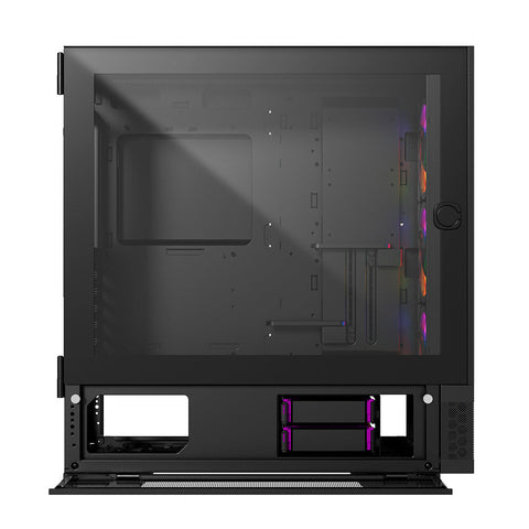 Gabinete Gamer Ocelot Gaming Hunter-2 EATX con 3 Ventiladores ARGB Cristal Templado - Negro