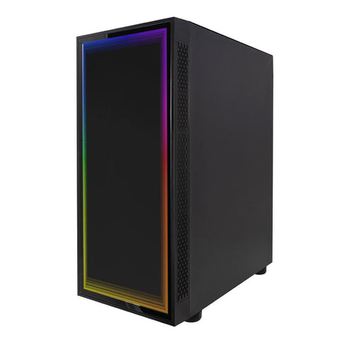 Gabinete Gamer Ocelot Gaming Portal-M4 ATX con 3 Ventiladores ARGB Cristal Templado - Negro