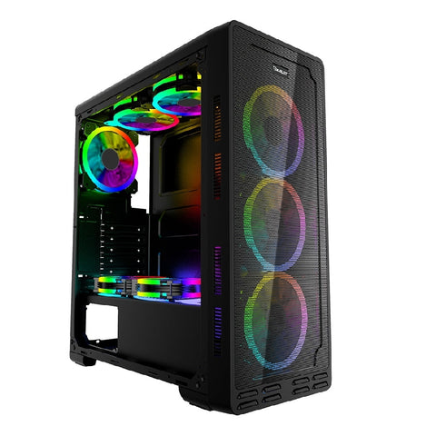 Gabinete Gamer Ocelot, Negro, Media Torre, Soporta 6X Ventiladores 120Mm, Soporta Gpu 320Mm, Cristal Templado, Sin Fuente, Atx
